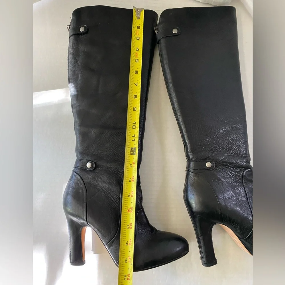 Dolce Vita black calfskin leather platform boots with back zip size 8 1/2 - Picture 13 of 16